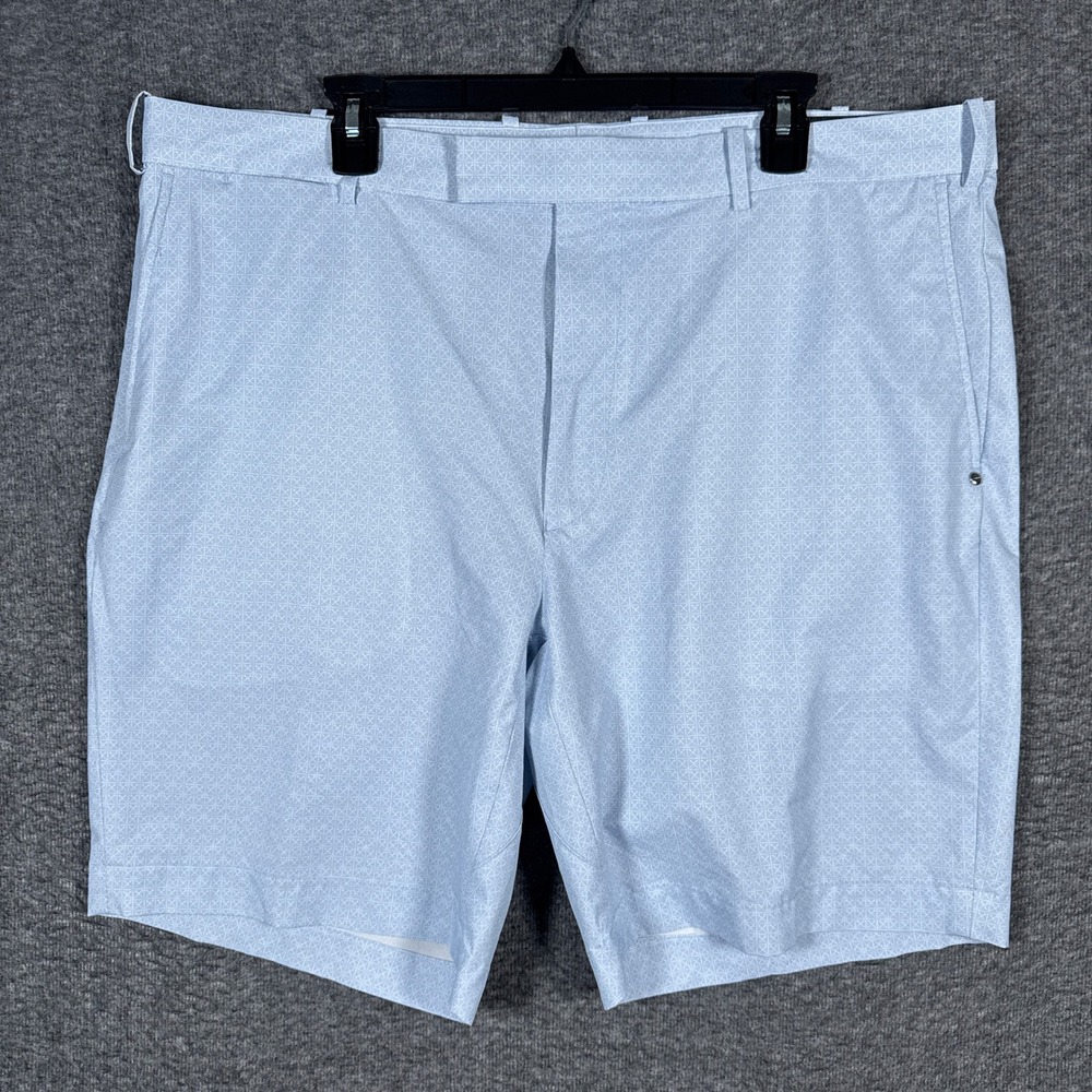 RLX Ralph Lauren Golf Shorts Men 40 Light Blue Geometric Stretch Tailored Fit 9"